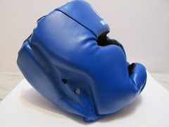 Boxing Helmet Head Protection Face Cover Muay Thai MMA Martial Blue Adj Size Adu