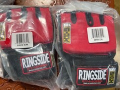 New Ringside Gel Boxing MMA Quick Hand Wraps – Red/Black – S/M or L/XL
