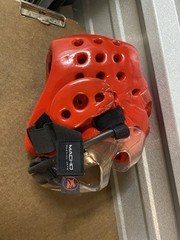 ATA Sparring Helmet, Adult Red, Face Shield, Macho Martial Arts