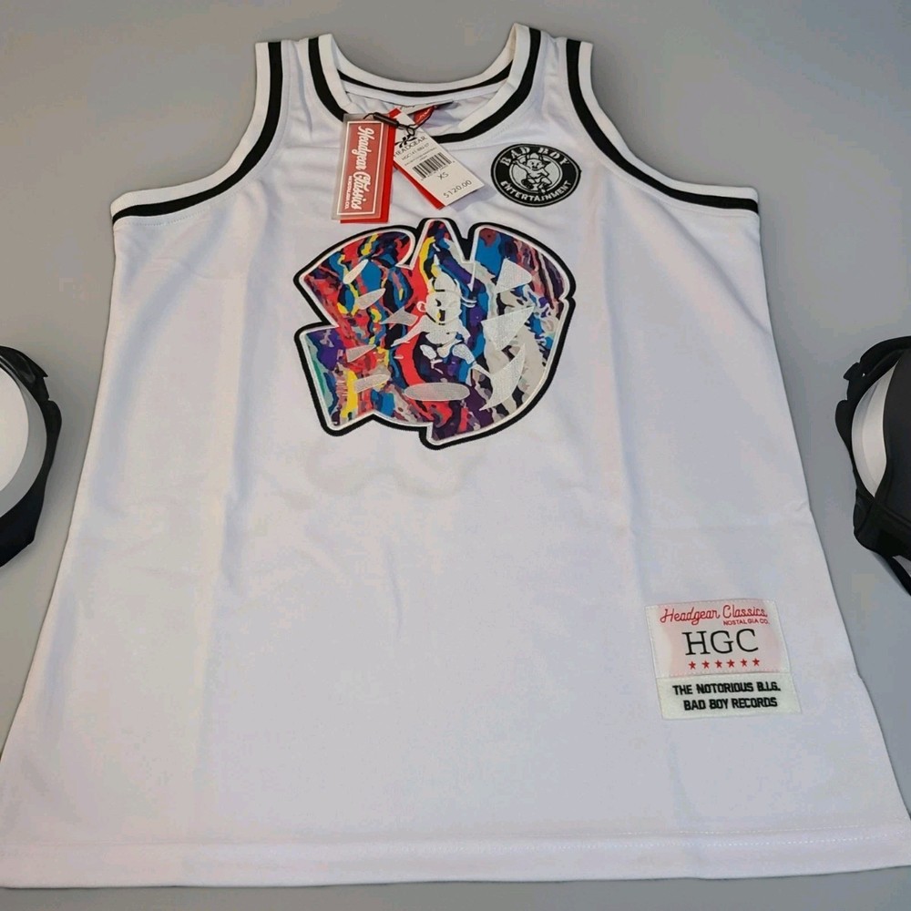 Bad Boy Notorious B.I.G. Headgear Classics Basketball Jersey Men’s XS NWT