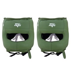 FADI Pro Boxing Headgear Green S/M 2 Pack Leather Sparring Training