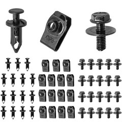 50 PCS Engine Under Cover Splash Shield Guard Body Bolts, Universal Extruded U