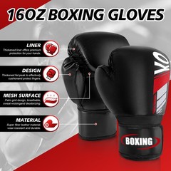 Kickboxing Shin Guards Muay Thai Shin Pads with 16 OZ Boxing Gloves, Adjustab…