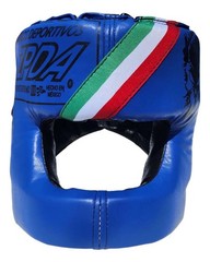 Blue Leather Boxing Full Face Headgear Head Guard Sparring Made In MEXICO Adults
