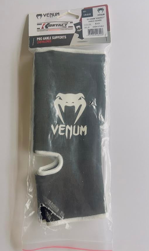 Venum Kontact Slip-On MMA Pro Ankle Support Guards Black One Size – 1 Pair NEW