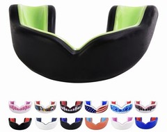 Oral Mart Black/Green Youth Mouthguard for Kids – Karate, Flag Football, MMA