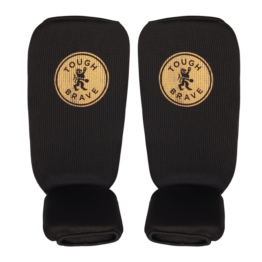 Shin Guards Pads Tough Brave MMA Kickboxing MuayThai Leg Protection Sleeve Black