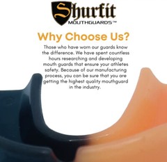 Shurfit Custom Fit Mouth Guard Boil & Bite Thermagard Color Changing Mouthguard