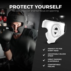 FIGHTR MMA Boxing Headgear with Best fit | Helmet One Size, White