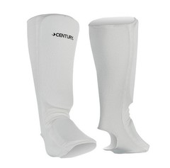 NEW Century Shin Instep Pads Adult Sz M Martial Arts Karate Sparring Cloth White