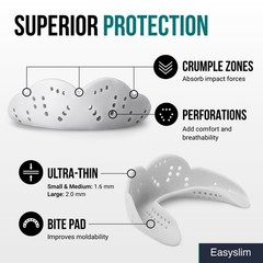 Large Aero Mouthguard Snow White Remoldable 20x Ultra Slim Sports