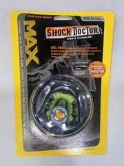 Shock Doctor Mouthguard Gel Max Heavy Duty Strapped Adult Latex Free Greene New