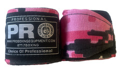 🐯180 inches pro boxing hand wraps mexican style high quality boxing PINK CAMO