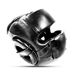 Boxing Head Guard Genuine Leather Face Protector Sparring Helmet MMA Kickboxing
