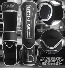 Evagwy Large Shin Guards Kickboxing MMA Boxing Leg/Shin Protectors – Size L