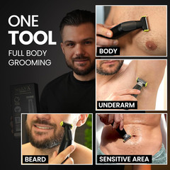 Groin & Body Hair Trimmer Electric Shaver for Men – Pubic & Ball Full Body Groom