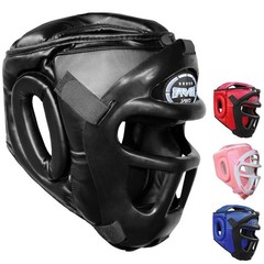 Farabi Sports Boxing Headgear Grill Head Guard MMA Training Large, Black