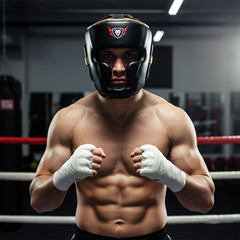MUFASA INTERNATIONAL Cowhide Leather Boxing Headguard Sparring Kickboxing Gear