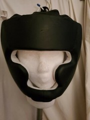 REVGEAR MARTIAL ARTS HEADGEAR BLACK LEATHER Size Small