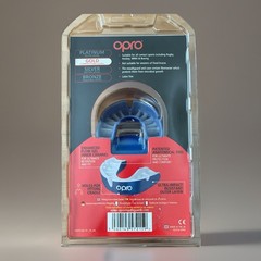 OPRO Gold Competition Level Mouthguard Adult Blue Self-Fit MMA Boxing Football