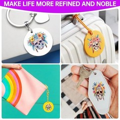 24PCS UV DTF Wraps for Motel Keychain,Skull UV DTF Wrap Smooth and Boho Floral