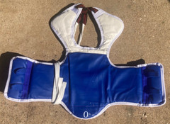 Martial Arts Taekwondo Sparing Chest Guard, Blue and Red, Size Zero