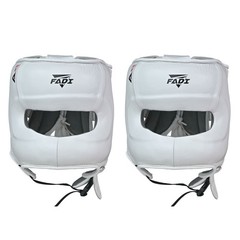 FADI Sports White Boxing Headgear Leather MMA S/M Sparring 2 Pack Headguard