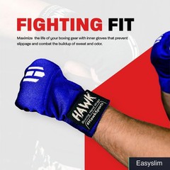 Hand Wraps Boxing Training Gel Padded Large-XL Blue Cotton Pair
