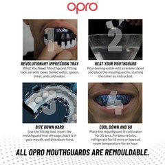 OPRO Instant Custom-Fit Mouth Guard, Adult (10+), Ufc Strike – Silver/Black