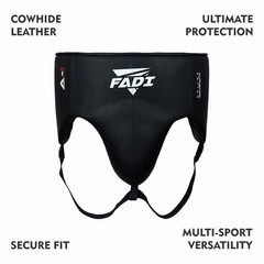 Fadi Sports A1 Leather Groin Guard Cup Black S MMA Boxing Muay Thai Protector