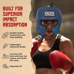 Ringside Competition Boxing Headgear X Large White Enhanced Protection MMA Gear