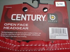 Boxing Karate BRAVE CENTURY open face headgear red/black S/M Advanced Foam Core