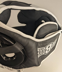 Badboxe Boxing Headgear Muay Thai MMA Sparring Headgear Black L/XL