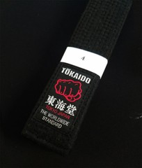 Tokaido Japanese Karate Cotton Belt, BLBK PRO