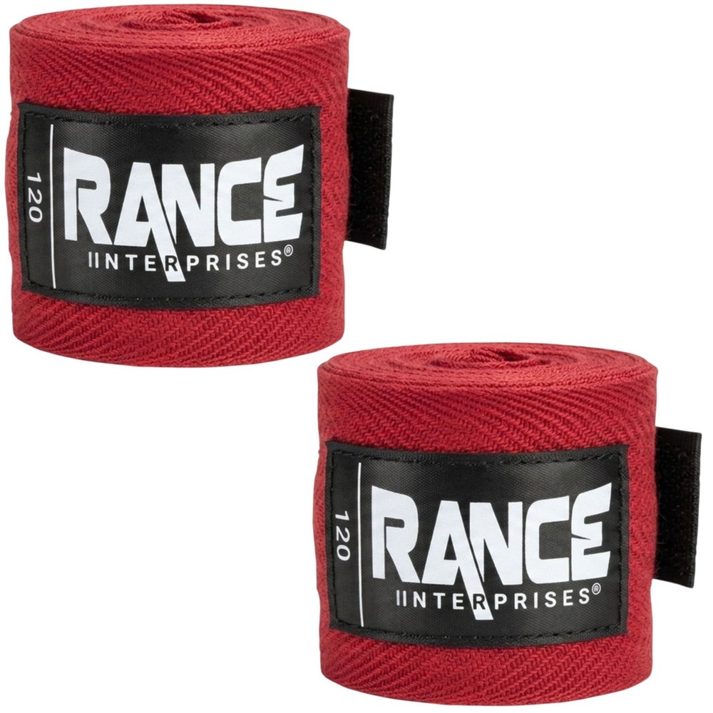 Set of 2 Boxing Hand Wraps 120 Inch Red Polycotton Mma Muay Thai Wrist Support