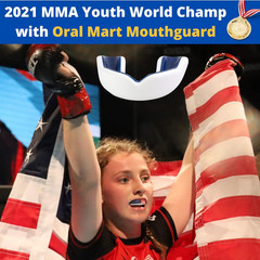 Youth Sports Mouth Guard for Kids (USA Flag, Fangs, 20+ Colors to Choose From) M