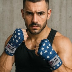 Amber USA Flag Handwraps, 180 inch Breathable Polyester Boxing Wraps for MMA