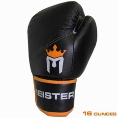 Meister Pro Boxing Gloves w/Wrist Support (Pair) 16 Ounce Black/Orange