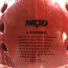 ATA Sparring Helmet, Size Large Adult Red, Face Shield, Macho Martial Arts