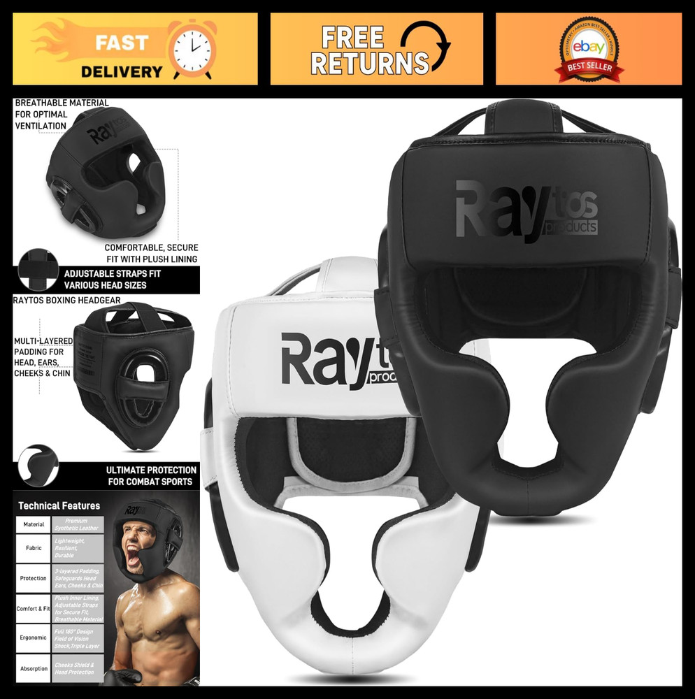 Lightweight Boxing Headgear for Men & Women – Open Face, Breathable Protection,