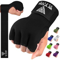 WYOX Gel Boxing Hand Wraps Inner Gloves for Men & Women S/M (7-8 inch), Black