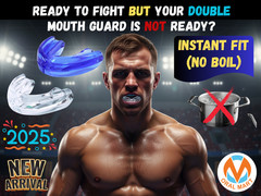Oral Mart No-Boil (Upper & Lower) Double Mouth Guard for Braces (Pure Clear)