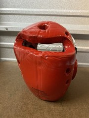 ATA Sparring Helmet, Adult Red, Face Shield, Macho Martial Arts