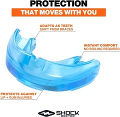 Shock Doctor Braces Mouth Guard Youth Blue Sports Orthodontic Teeth Protection