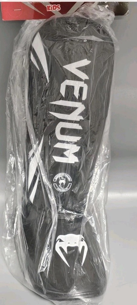 Venum Challenger Standup MMA Kids Pair Shin Guards Medium Black & White Durable