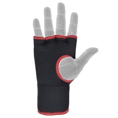 Gel Padded Inner Gloves with Hand Wraps MMA Muay Thai Boxing Bandage Fight Black