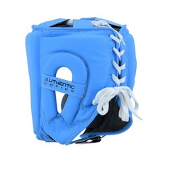 FADI A2 Elite Cowhide Leather Lace Up Boxing Headgear Sparring MMA Black Blue