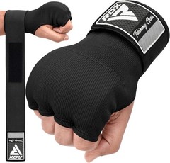 RDX Training Boxing Inner Gloves Hand Wraps MMA Fist Protector Medium, Black