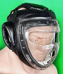 ProForce Headgear with Face Clear Cage in Black Medium Size Black