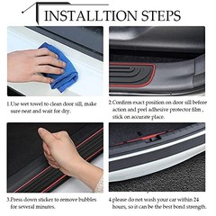 ASUBHA Car Rear Bumper Protector, Bumper Guard, Universal Rubber Anti Black